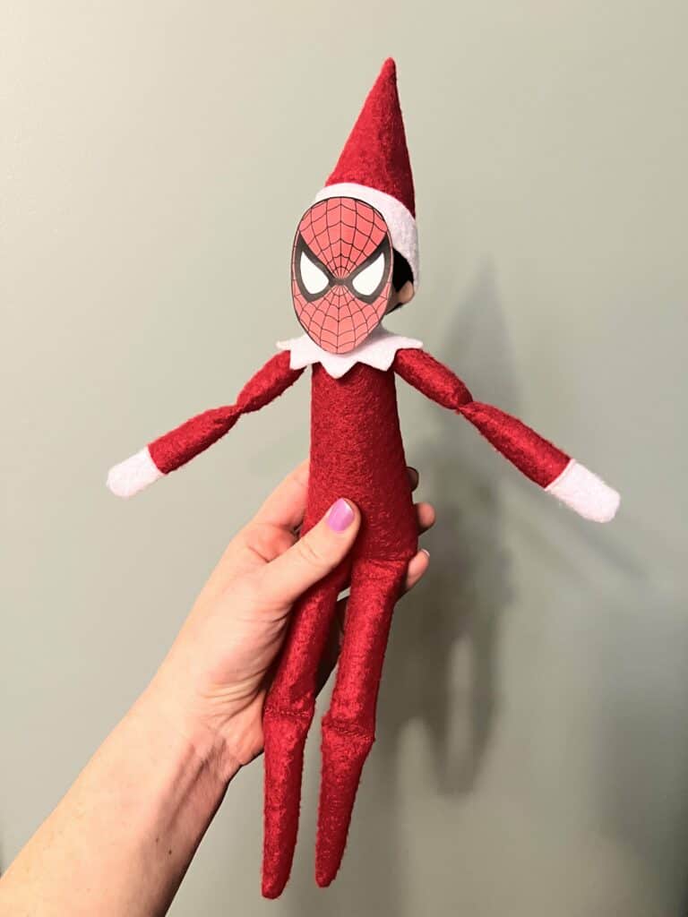 elf on the shelf idea: spiderman! - celebrating with kids